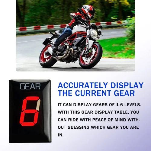 Miniatura 9 de Indicador digital LED de 1-6 velocidades, medidor de pantalla impermeable para Ducati Cafe Racer Monster 696 795 796 797 821 1100 1200 1200 S R