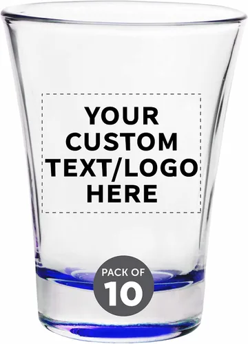 Miniatura 17 de Vasos de chupito personalizados de 2 onzas, juego de 100, paquete personalizado a granel, ideal para bodas, fiestas, cumpleaños, regalos, color azul