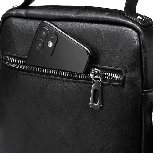 Miniatura 5 de Bolsa de mensajero para hombre, de piel sintética, bolsa de hombro, bolsa de viaje, bolso de hombre, bolso casual, bolsa de mano con personalidad