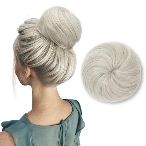 Miniatura 27 de Moño de bailarina, pieza sintética para recoger el cabello, moño de extensión de cabello Q3 de Sarla Negro azabache