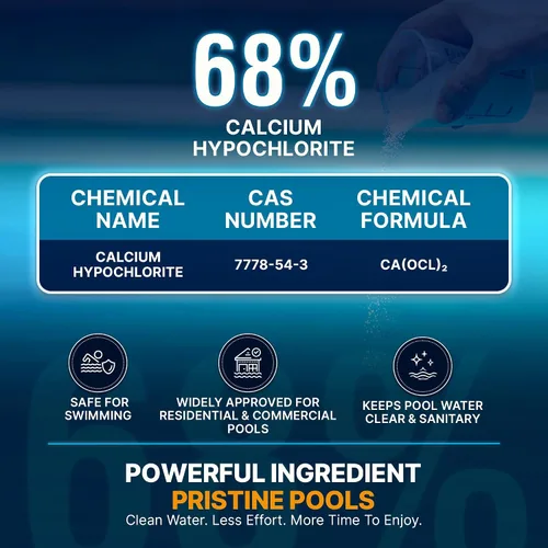 Miniatura 8 de Shock de Piscina de Hipoclorito de Calcio al 68% para Piscinas - Gránulos de Cloro Shock para Piscina de Natación Cubeta de 50 libras - Cloro