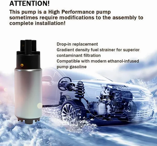 Miniatura 2 de Bomba de combustible eléctrica Intank universal con kit de instalación de 10 piezas para múltiples modelos reemplaza E2068 E8213 EFP382A A3813