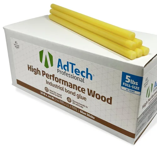 AdTech Pegamento caliente industrial de alta temperatura de madera profesional del alto rendimiento pega 10" ámbar