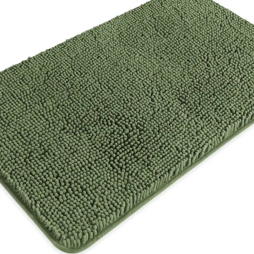 Miniatura 431 de Alfombra de baño pequeña de 12 x 18 pulgadas, lavable y absorbente, antideslizante, alfombra de baño de felpilla gruesa y suave para baño, ducha