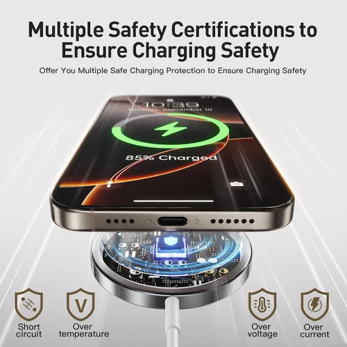 Miniatura 5 de Cargador inalámbrico magnético 2026, cargador rápido Apple Mag-Safe para iPhone17/16 Pro Max/16 Pro/15Pro Max/15 Plus/14/13/12/AirPods 3/2/Pro/Pro 2