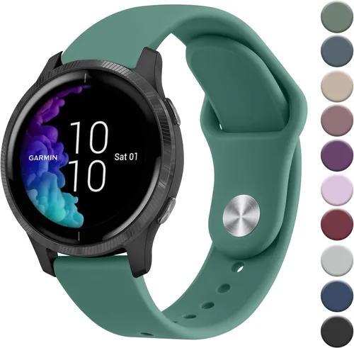 Miniatura 16 de Vanjua Bandas compatibles con Garmin Venu 2 Plus, Venu Sq, Venu y Vivoactive 3, correa de repuesto deportiva de silicona suave para Garmin Vivomove
