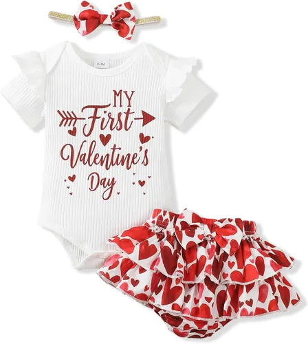 Miniatura 20 de Mioglrie Conjunto de ropa para bebé recién nacida, conjunto de pantalones cortos, conjunto floral de verano, ropa de bebé linda para niña