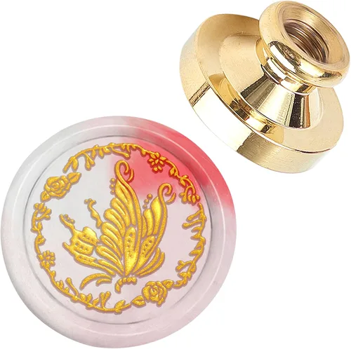 CRASPIRE Cabeza de sello de cera con cabeza de sello de mariposa extraíble de latón cabeza de sello de 0.984 in para regalos creativos sobres