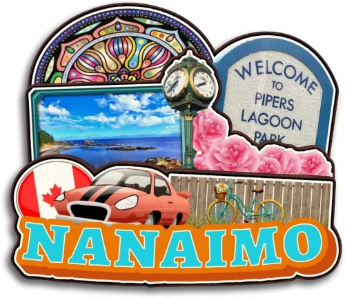Miniatura 25 de Surrey British Columbia Canadá - Imán para nevera de madera 3D hecho a mano para viaje, ciudad recuerdos, nevera, regalo para decoración del hogar