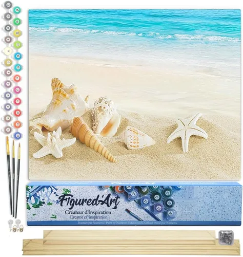 Miniatura 136 de Figured'Art - Juego de pintura por números, lienzo enrollado sin marco, para manualidades, para adultos, 16 x 20 pulgadas, jarrón de peonías