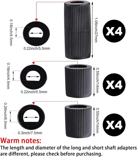 Miniatura 2 de Jetec Paquete de 4 perillas de control de repuesto con 12 adaptadores para horno/estufa/cocina, por favor verifique cuidadosamente si las Negro