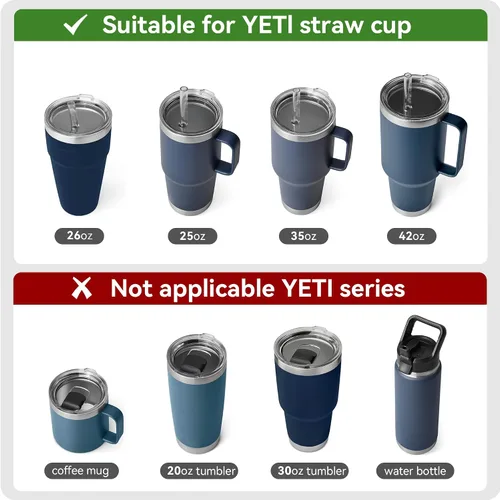 Miniatura 6 de Pajitas para vasos YETI de 25 onzas y 26 onzas, popote de repuesto para vasos Yeti Rambler con tapa de pajilla, popote de plástico transparente