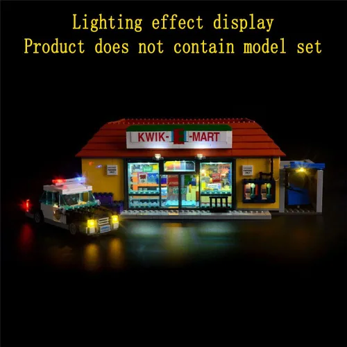 Miniatura 8 de GEAMENT Kit de luz LED compatible con Lego The Kwik-E-Mart - Juego de iluminación para los Simpsons 71016 modelo de construcción