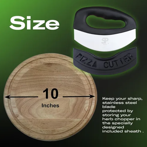 Miniatura 4 de Cuchillo picador de ensalada Mezzaluna de acero inoxidable, picadora de hierbas de doble hoja con cubierta protectora y asas ergonómicas para cortar