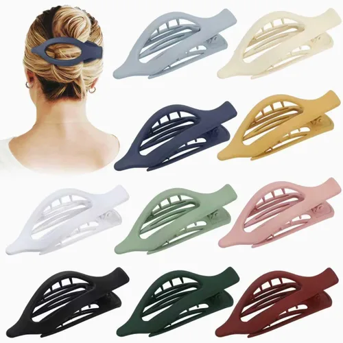 Miniatura 11 de Sisiaipu 10 pinzas planas para el cabello para mujer, pinzas de concordia francesa para cabello grueso y fino, pasadores con pico de pato