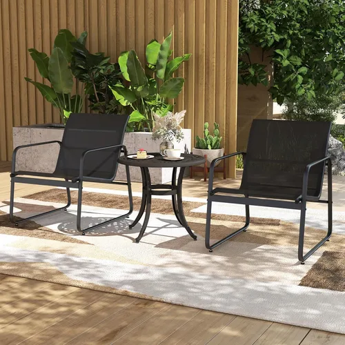 Miniatura 5 de Tangkula Mesa auxiliar de patio de 24 pulgadas, mesa auxiliar de aluminio fundido con almohadillas ajustables, mesa de centro pequeña