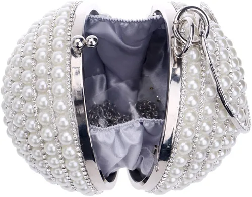 Miniatura 5 de Tngan Bolso de noche para mujer, bola redonda, bolso de boda, bolso de perlas artificiales