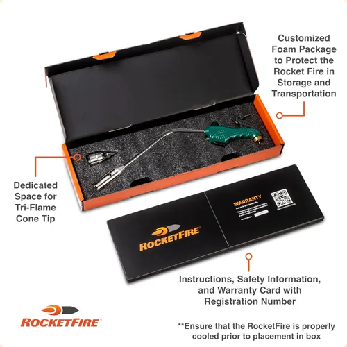 Miniatura 3 de ROCKETFIRE Antorcha Encendedora de Fuego Cabezal de Antorcha de Propano Perfecto, Pistola para Parrilla, Antorcha para Carbón Compatible
