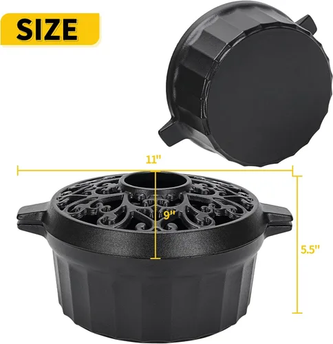 Miniatura 8 de 1MORE Vaporizador para Estufa de Leña - Humidificador de estufa de leña de hierro fundido con revestimiento de esmalte de porcelana, olla de vapor