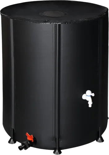 Miniatura 9 de Barril de lluvia plegable, tanque de almacenamiento de agua portátil, sistema de recolección de agua de lluvia, contenedor colector de agua con kit