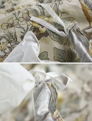 Miniatura 5 de Eikei Chinoiserie - Juego de funda de edredón elegante con diseño floral de pavo real, jardín del paraíso botánico, ramas de pájaros y árboles