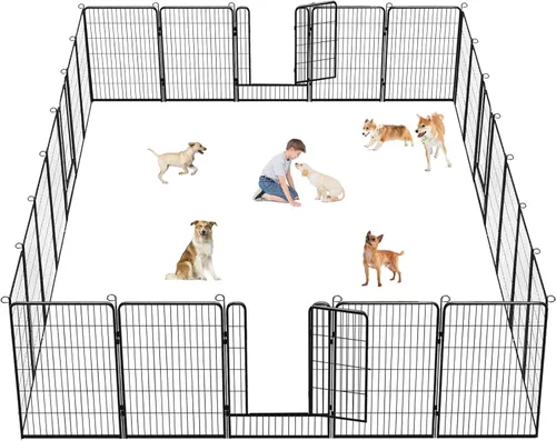Miniatura 12 de Corralito para perros, 40 pulgadas de altura, 14 paneles de valla resistente para perros con puerta, corral de ejercicio antioxidante para perros