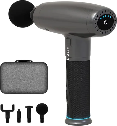 PayLessHere Pistola de masaje, pistola de terapia muscular, pistola masajeadora de tejido profundo de mano con 5 velocidades ajustables, masajeador
