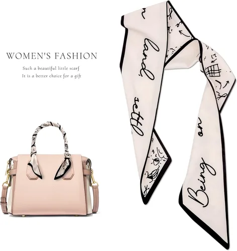 Miniatura 19 de Women's Designer Neckerchief Handbag Handle Ribbon Fashion Scarf Letter Printed Hair Tie