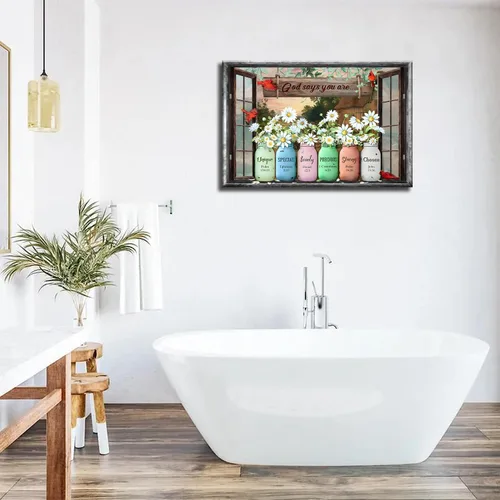 Miniatura 4 de Lienzo enmarcado con texto en inglés "God Says You Are Inspirationa", arte para pared, versículos de la Biblia, decoración de pared, póster