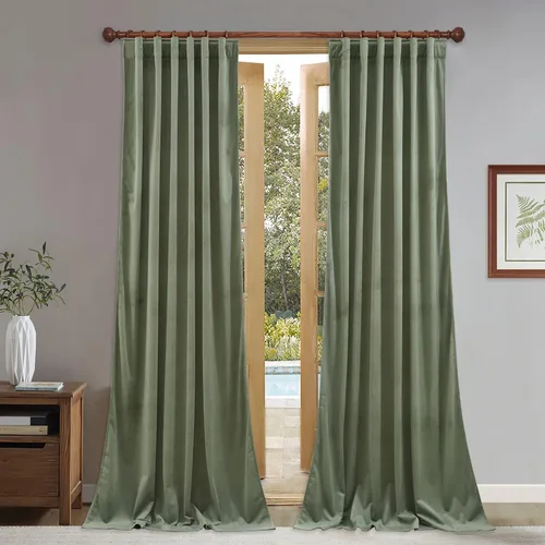 Miniatura 35 de StangH Cortinas de terciopelo súper suaves con pestaña trasera, cortinas azul marino para puerta corredera, decoración de lujo, cortinas opacas