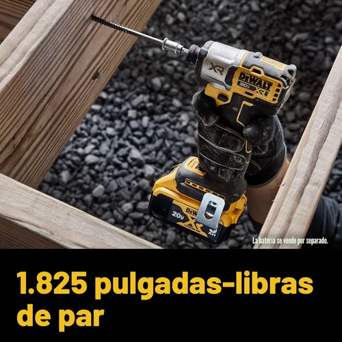 Miniatura 5 de DEWALT Destornillador de impacto MAX XR de 20 V, par alto de 1/4 pulgadas, sin escobillas, 3 velocidades premium inalámbrico con luz LED, tiempo