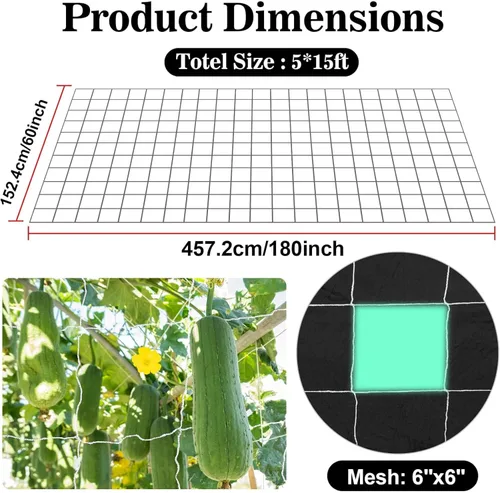 Miniatura 2 de Sukh Red de enrejado para plantas de jardín, red de enrejado de poliéster, malla cuadrada de jardín para plantas trepadoras, frutas, verduras
