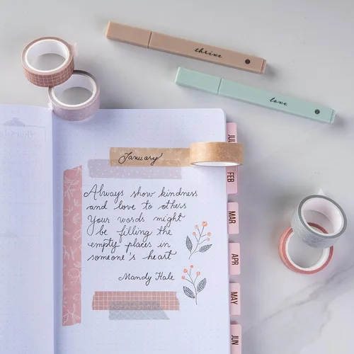 Miniatura 3 de DIVERSEBEE Juego de cinta washi pastel, 5 rollos de cinta decorativa para álbum de recortes, cinta de manualidades, suministros de diario de viñetas