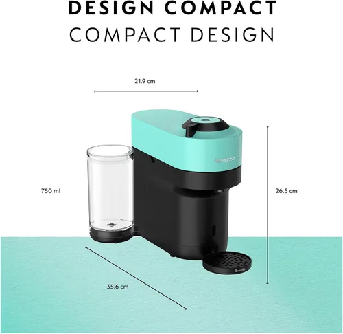 Miniatura 8 de Nespresso Vertuo Pop+ Cafetera de café y espresso de Breville, Aqua Mint
