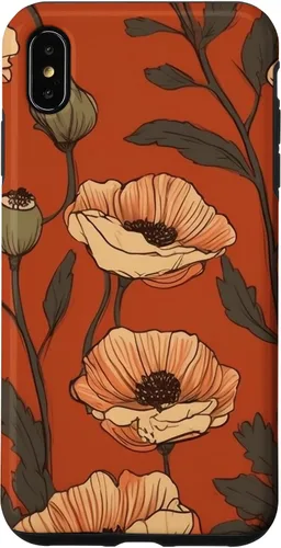 Miniatura 11 de iPhone 16 Floral Pattern Poppies Terracotta Poppy Flower Case