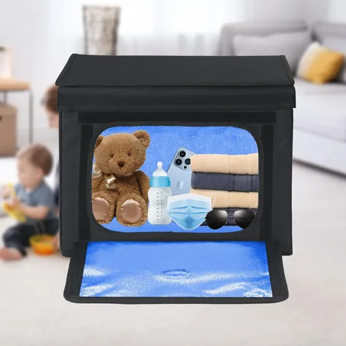 Miniatura 5 de Caja desinfectante UVC grande con ozono, bolsa limpiadora plegable con temporizador, bombilla UV de 36L/9.5 galones, bolsa negra para zapatos