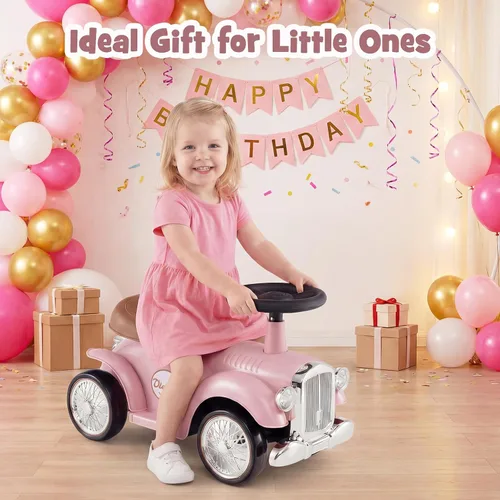 Miniatura 7 de HONEY JOY Coche de Paseo Infantil, Juguetes de Montar al Aire Libre para Niños Pequeños con Volante, Claxon y Almacenamiento, Coche Deslizante
