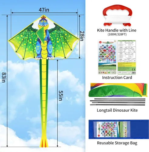 Miniatura 2 de Cometas para niños de 4 a 8 a 12 años, cometa para principiantes para adultos, fácil de volar, cometas para niños pequeños de 3 a 5 años con mango