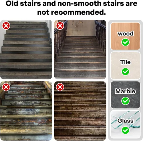 Miniatura 4 de Peldaños de escalera para escalones de madera, 15 unidades, 8 x 30 pulgadas, alfombras antideslizantes para interiores, para niños, ancianos y Negro