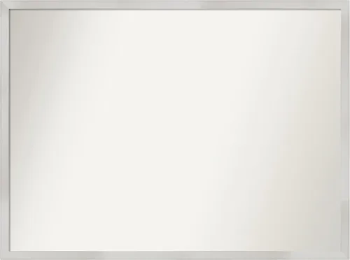 Miniatura 21 de Amanti Art Espejo de baño plateado para sobre el fregadero, 33 x 45 pulgadas, espejo de tocador rectangular blanco plateado y plateado, marco