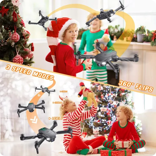 Miniatura 3 de Dron plegable con cámara para niños principiantes – Juguetes de helicóptero de control remoto, regalos para niños y niñas, 1080P HD FPV RC Drones