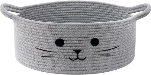 Miniatura 20 de Canasta de almacenamiento tejida con cuerda de algodón, tamaño grande, organizador para cuarto de servicio, juguetes, mantas, ropa, toallas, Gris