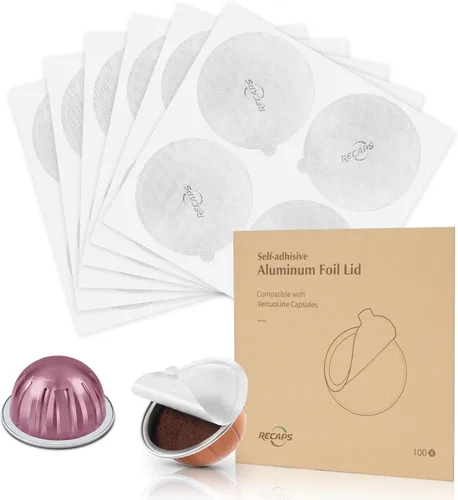 Miniatura 9 de RECAPS Tapas de papel de aluminio para reutilizar cápsulas de café compatibles con Nespresso VertuoLine, 200 unidades de 2.441 in