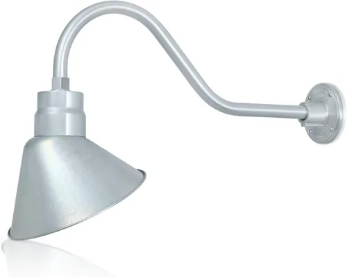 Miniatura 15 de Lámpara de señal de cuello de cisne con pantalla angular negra satinada de 10 pulgadas con brazo de extensión largo de 22 pulgadas, aplique de pared