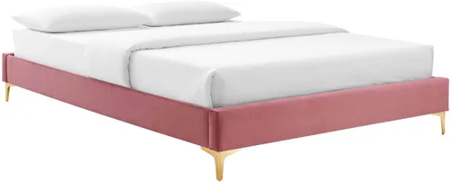 Miniatura 2 de Modway MOD-6305-DUS Sutton - Marco de cama de terciopelo de rendimiento individual, color rosa polvoriento