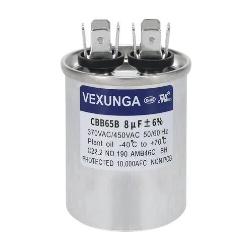 Miniatura 7 de VEXUNGA - 25/5 uF 25+5 MFD 370V o 440V Condensadores redondos de arranque dual 25 5 uF 370 440 Volt VAC CBB65 Condensadores para acondicionador