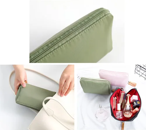 Miniatura 6 de Pequeña bolsa de maquillaje para bolso, bolsa de maquillaje, pequeña bolsa de cosméticos, mini bolso portátil para mujeres y niñas, Negro