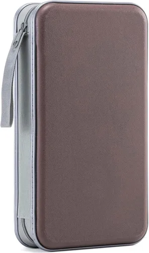Miniatura 20 de LIOVODE Funda para DVD, estuche portátil para CD de capacidad para 96, organizador de cartera de DVD de plástico duro, organizador para coche CD