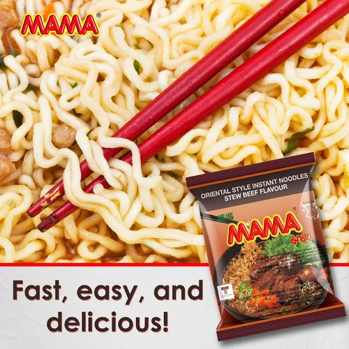 Miniatura 5 de MAMA Noodles Beef Stew Instant Spicy Fideos con deliciosos sabores tailandeses, fideos picantes y picantes, sin grasas trans con menos calorías que