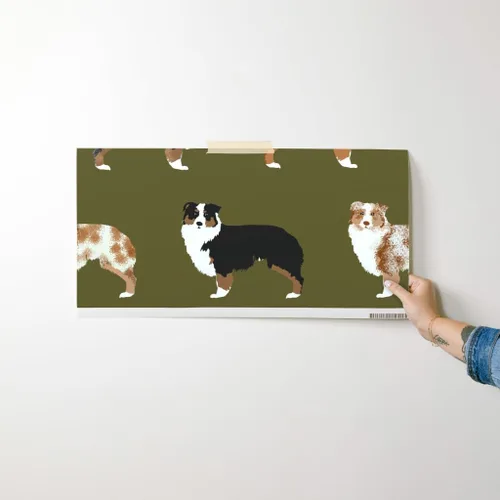 Miniatura 7 de Spoonflower Papel tapiz para despegar y pegar - Perros australianos lindo pastor australiano rojo azul australiano Aussies Black Tan Pastores